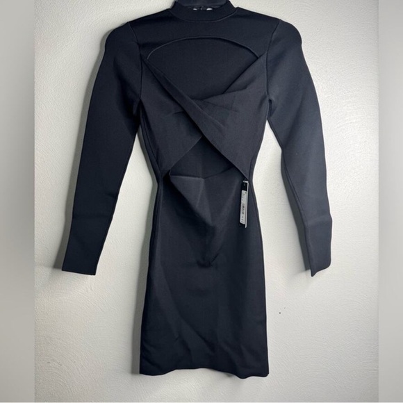 Alice + Olivia Estelle Black Reversible Long-Sleeved Mini Dress NWT - Picture 5 of 5